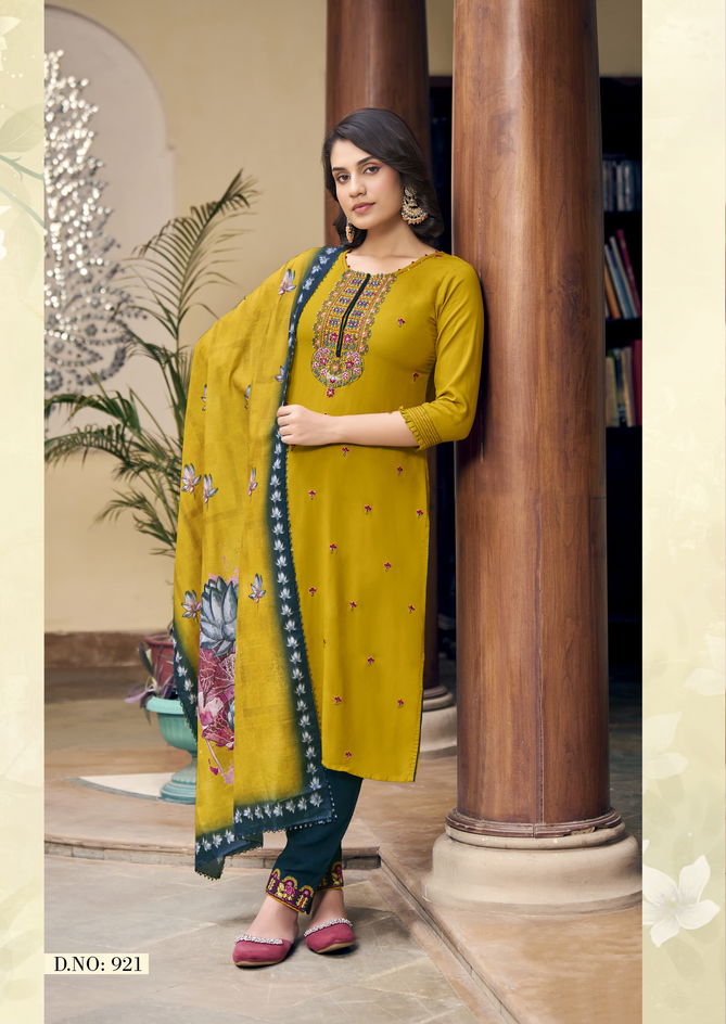 Latika By Karissa Thread Work Rayon Designer Kurti With Bottom Dupatta Wholesalers In Delhi